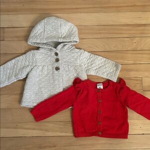 Carter’s - Red and Gray Infant Cardigan Set - size 3-6M